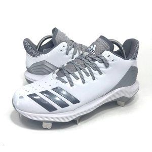 NWT Adidas White and Silver Bounce Icon Softball Cleats Women's Size 7.5